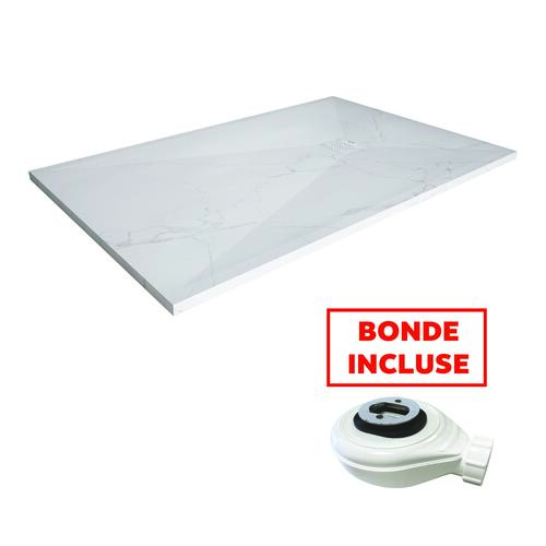 Receveur de douche résine de synthèse Nola marbre Blanc 80x140